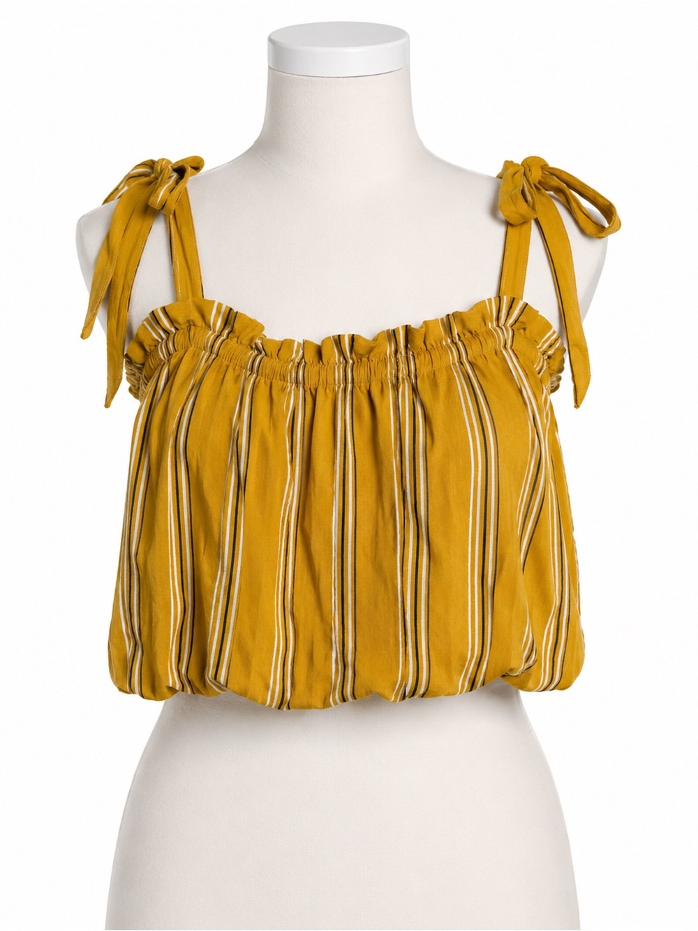 Striped Mustard Yellow Women's Top
